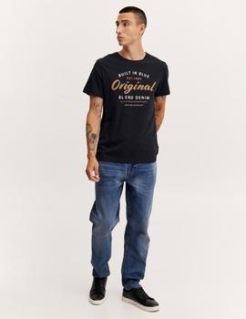 Camiseta Blend m/c serigrafiada negra c/194007