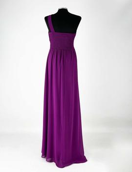 Vestido largo asimétrico abertura violeta
