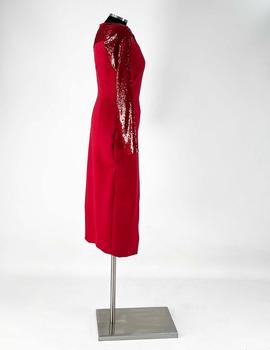 Vestido midi brillo rojo