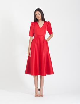 Vestido Royal raso rojo