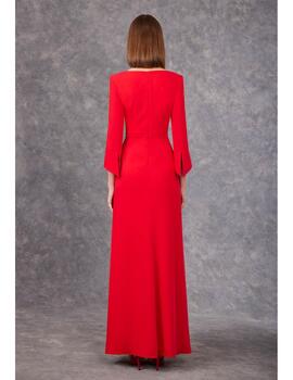 Vestido quilla plisada rojo