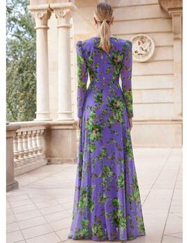 Vestido estampado morado