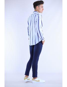 Camisa  blanca rayas azules