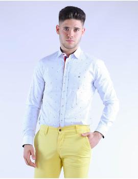 Camisa Slim Fit blanca con estampado