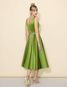 Vestido midi verde pistacho