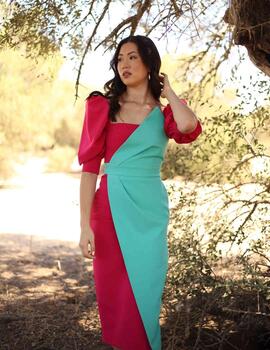 Vestido MILIA bicolor fresón