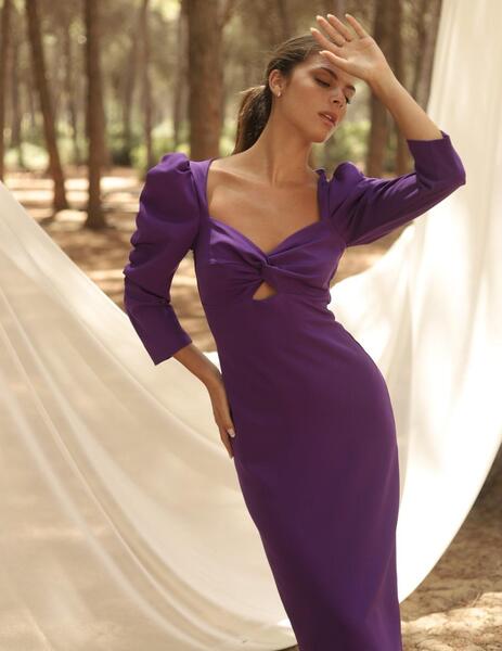 Vestido BÁRBARA anudado morado