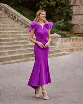 Vestido PEONÍA crepe satinado púrpura