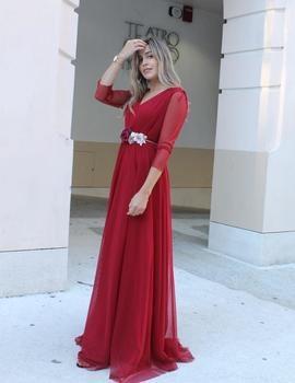 Vestido tul damas granate