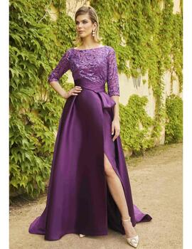 Vestido ARA fantasía mikado morado