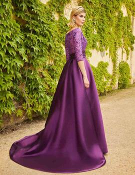 Vestido ARA fantasía mikado morado