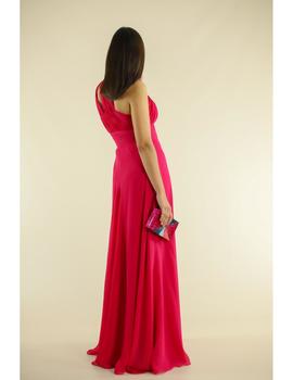 Vestido asimétrico fucsia