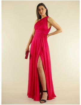 Vestido asimétrico fucsia