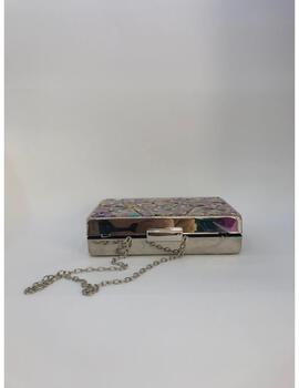 Cartera metálica nácar estampada