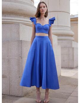 Conjunto AINARA top falda azul