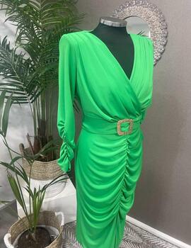 Vestido ELISA punto rizado verde