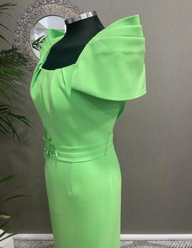 Vestido ANÉMONA pliegues verde