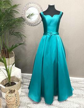 Vestido EDNA mikado verde