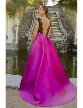 Vestido GIANA mikado fucsia