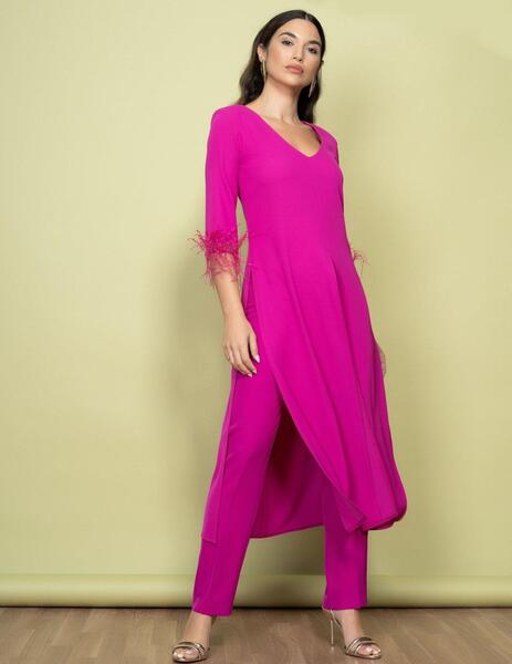 Conjunto casaca pantalón fucsia