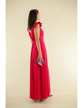 Vestido bambula raso fucsia