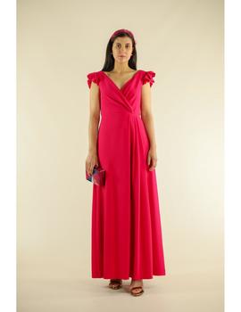 Vestido bambula raso fucsia