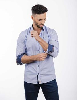 Camisa estampada Carlos Cordoba 62480 azul para hombre