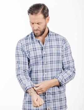 Camisa estampada Carlos Cordoba 62480 azul para hombre