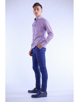 Camisa Slim Fit granate estampada