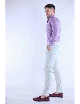 Camisa Slim Fit granate estampada