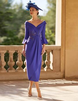 Vestido midi Couture Club violeta 8G159