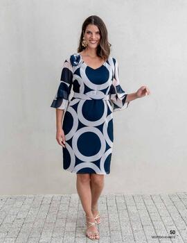 VESTIDO  ESTAMPADO MARINO