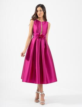 VESTIDO ROYAL MIKADO TURQUESA