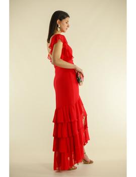 Vestido asimétrico rojo