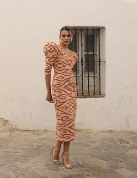 VESTIDO ELOISA ESTAMPADO NARANJA