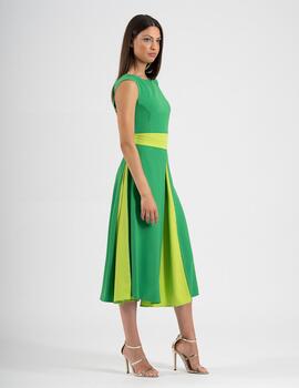 VESTIDO ROYAL BICOLOR VERDE