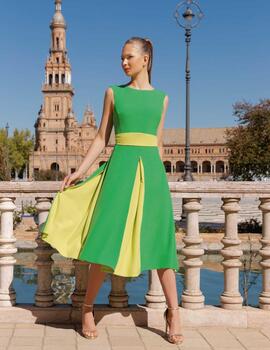 VESTIDO ROYAL BICOLOR VERDE