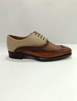 Zapato Vitelo lavatto nuez & lino crudo