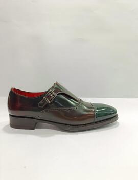 Zapato Vitelo florenti verde & marron & burdeos