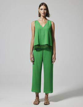 PANTALON CREPE VERDE