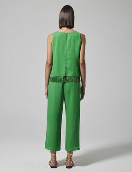 PANTALON CREPE VERDE