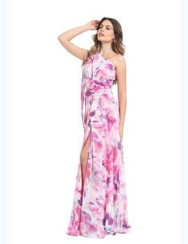 Vestido 22393-1 cut out estampado rosa
