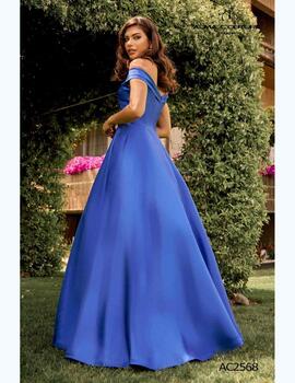 Vestido ALMA COUTURE mikado azulon