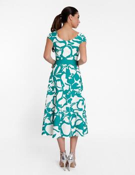 VESTIDO M.H. ROYAL ESTAMPADO VERDE