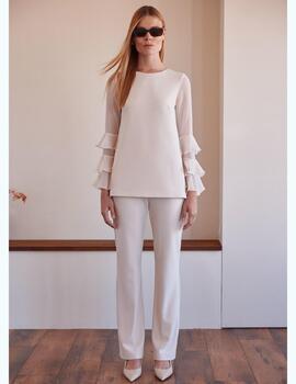 CONJUNTO BLUSON MANGAS BEIGE