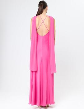 VESTIDO ARGGIDO GASA FUCSIA