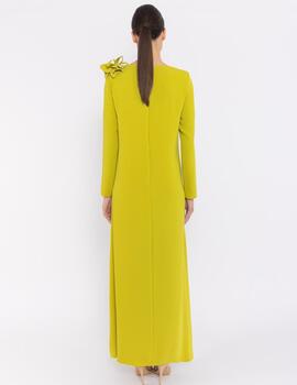 VESTIDO RECTO ADORNO FLOR LIMA