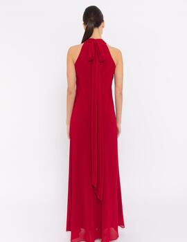VESTIDO C/ CUELLO CON FLOR
