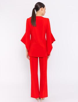 CONJUNTO BLUSA PANTALON ROJO