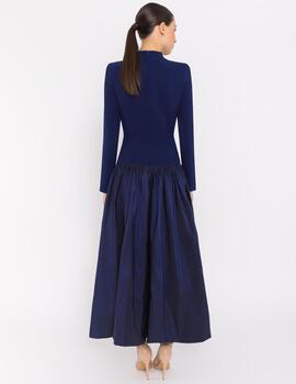 VESTIDO CUELLO ALTO MARINO